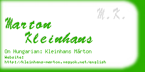 marton kleinhans business card